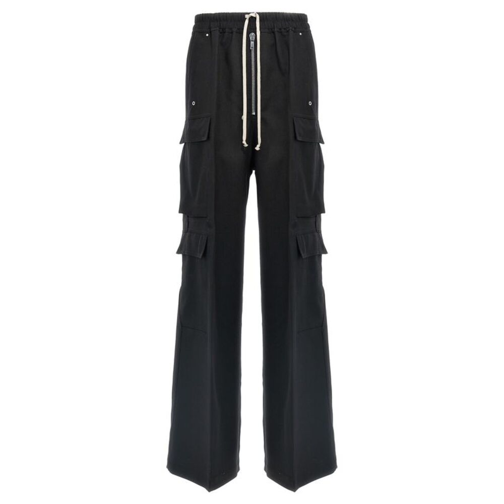 Rick Owens Black Wool Cargo Women's Pants